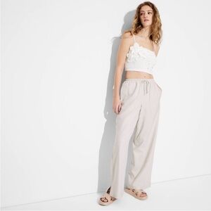 Target Wild Fable Pull On Linen Pants Taupe